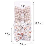 4Pcs/set Leopard Dot Print Bowknot Hair Bow Clips Baby Girls Lace Cotton Linen Barrettes Safety Hairpins Headwear Accessories