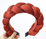 Winter/Autumn Women Thick Braids Headband Solid Adults Headdress Silk Fabric Padded Hairband Wide Hair Hoop Women Hair Ornament