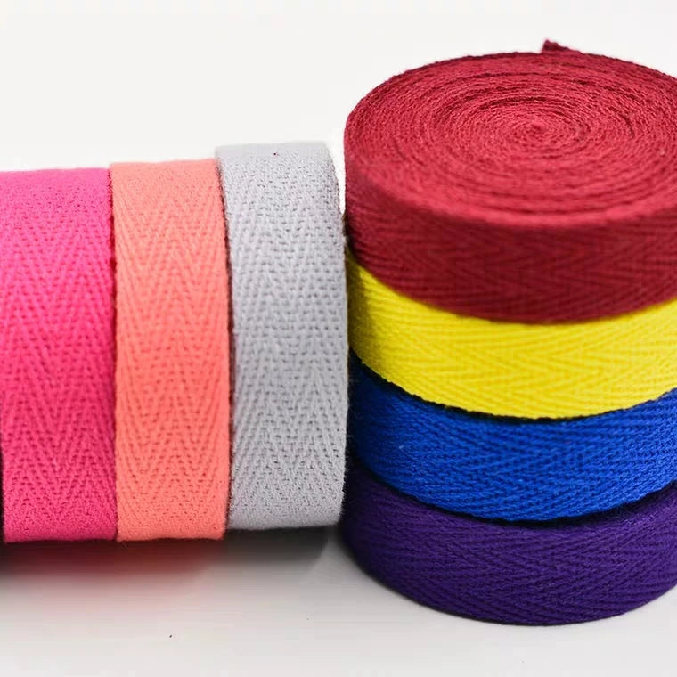 3yards/lot 10mm/20mm Multi Color Herringbone Tape Ribbons 100% Cotton Woven Ribbon Sewing Wedding Decoration DIY Fabric Crafts