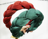 Winter/Autumn Women Thick Braids Headband Solid Adults Headdress Silk Fabric Padded Hairband Wide Hair Hoop Women Hair Ornament
