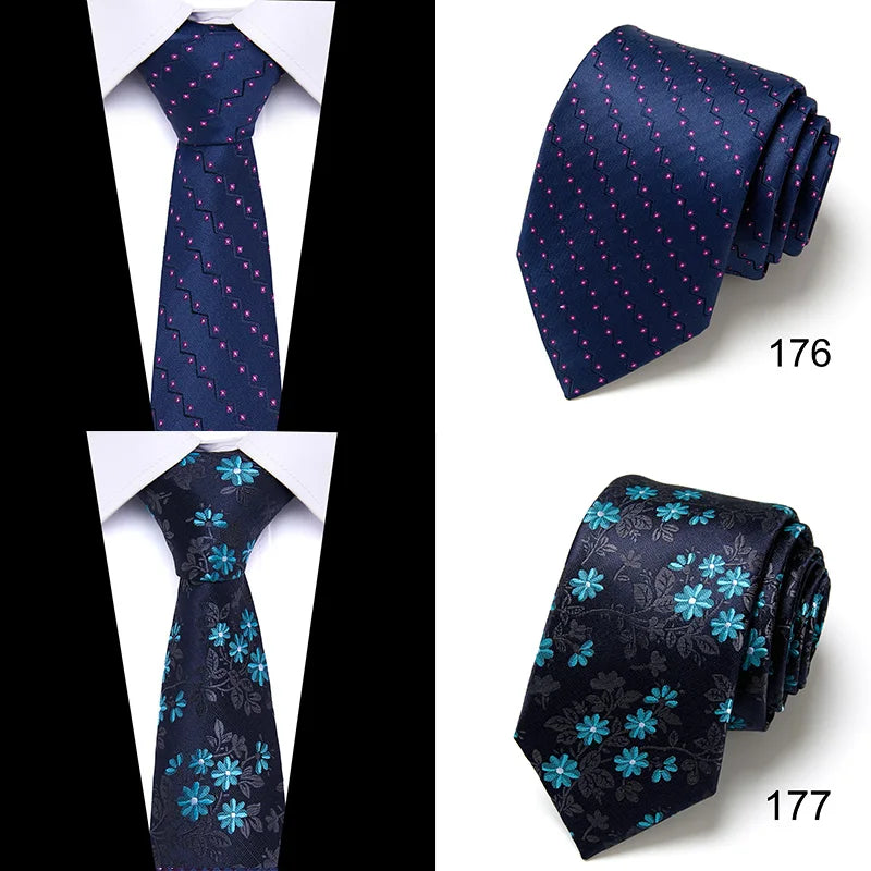 Brand Ties for Men Floral Cotton  Wedding Black Tie 7cm Gravatas Corbatas Fashion Casual Printed Tie Necktie Cravate