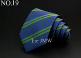 New Men's Tie Classic Stripe 7cm Jacquard Red Blue Green Necktie Daily Wear Cravat Wedding Party Dress Accessories Gift For Man