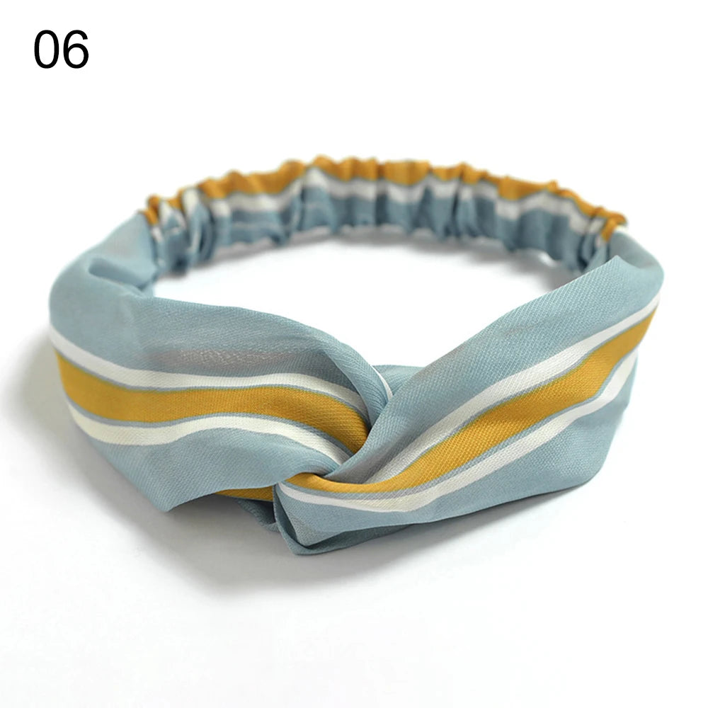 New Fashion Women Girls Bohemian Hair Bands Print Headbands Vintage Cross Turban Bandage Bandanas HairBands Hair Accessories