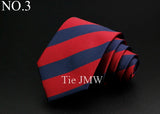 New Men's Tie Classic Stripe 7cm Jacquard Red Blue Green Necktie Daily Wear Cravat Wedding Party Dress Accessories Gift For Man