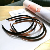 Women Classic Black Brown Plastic Headbands Thin Plain Matt Bright Color Hairbands Non-slip Hair Hoop For Girls Daily Wear