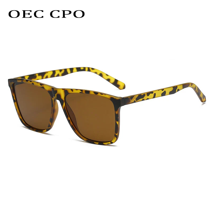 OEC CPO Square Men Sunglasses Big Frame Sunglasses Women Fashion Yellow Lens Sun Glasses Female Drive Beach Eyewear uv400 Glass