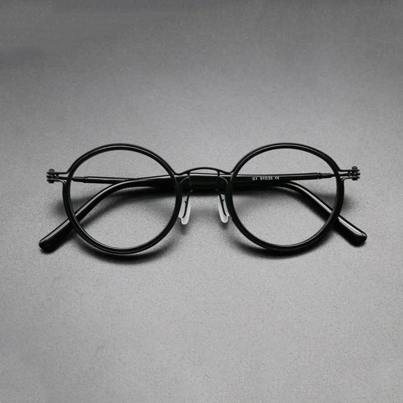 Vintage Pure Titanium Eyeglasses Frame Men Round Ultra Light Glasses Frame Women Retro Luxury Brand Designer Eyewear