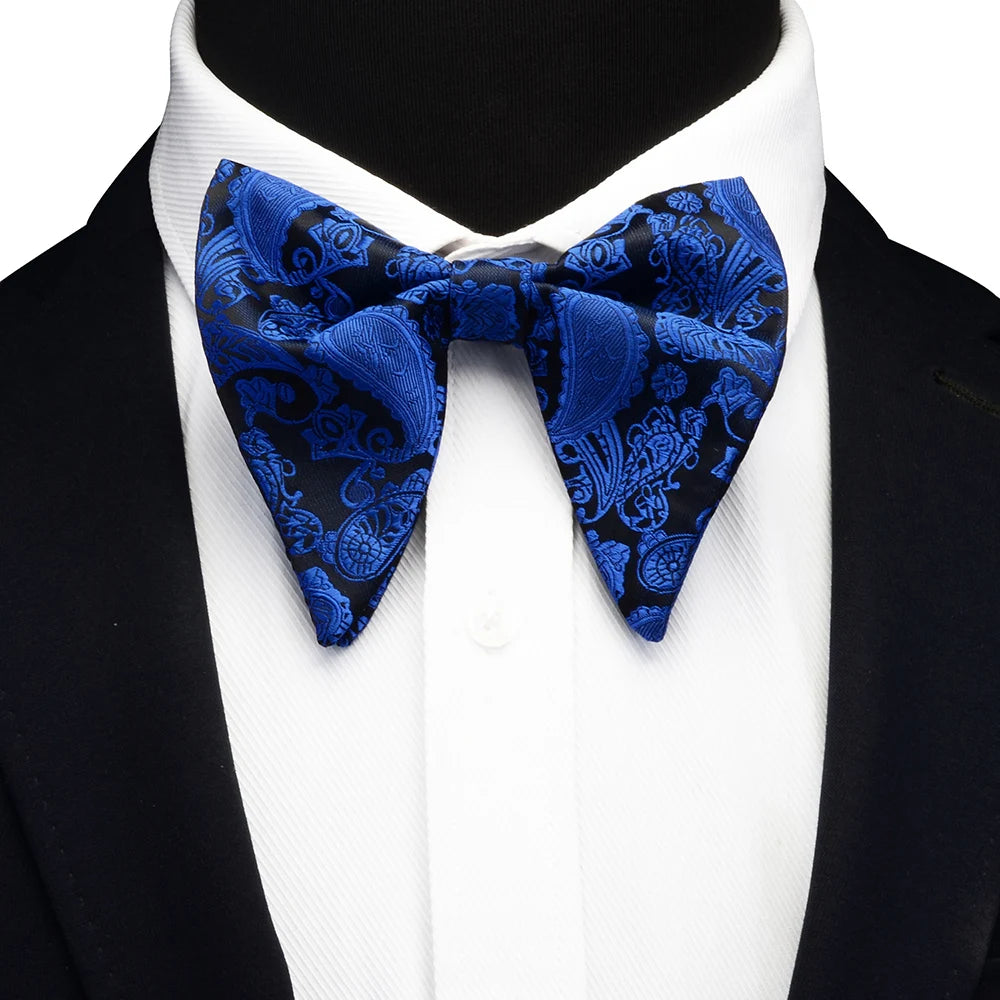GUSLESON Fashion Paisley Bow Tie For Men Women Classic Big Bowtie For Party Wedding Bowknot Adult Mens Bowties Cravats Red Tie