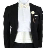 New Fashion Mens Cummerbund Bow Tie Brooch Set Black Red Blue   Waist Seal For Formal Tuxedo Business Suit Dinner Accessories