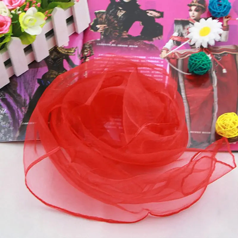 12Pcs Women Girl Square Juggling Chiffon Dance Scarves Magic Tricks Performance Props Kindergarten Candy Color Movement Kerchief