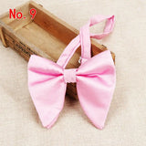 2019 Hot Sale Men's Fashion Big Suits Red Navy Bow Ties For Man Wedding Designer Solid Woven Bowknot Butterfly Tie 9colors