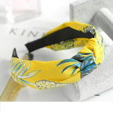 Women Elegant Top Knot Headband Print Dot Hairbands Girls Striped Plaid Flower Hair Hoop Fashion Hair Accessories FG0320