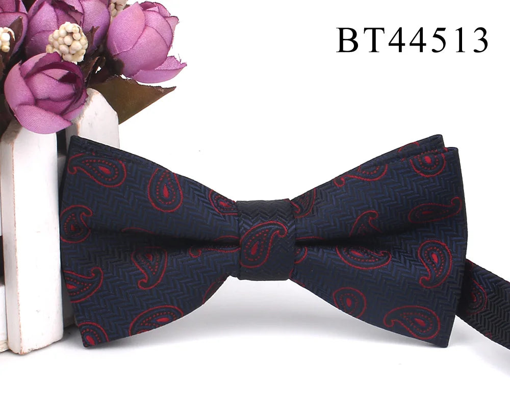 New Floral Men Bow Tie Claret Classic Bowtie For Men Flower Bow Ties For Business Wedding Butterfly Cravats Adult Suits Bowties