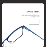 ZENOTTIC Men Titanium Alloy Optical Glasses Frame Fashion Male Square Eyewear Ultralight Metal Non-Prescription Eyeglasses