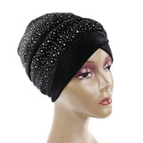 2022 Plain Velvet Hijab Turban Cap Muslim Long-tailed headscarf Hat Islamic Under Scarf Bonnet Ladies African Wrap Head Scarves