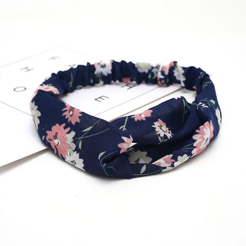 2020 Fashion Bohemian Headband Print Hairbands For Women Girls Vintage Cross Knot Turban Bandanas Headwear Hair Accessories