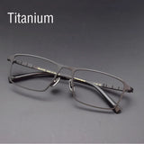Pure Titanium Glasses Frame Men Titanium Alloy Prescription Eyeglasses Silver Super Light Spectacles Optical Glasses Frame