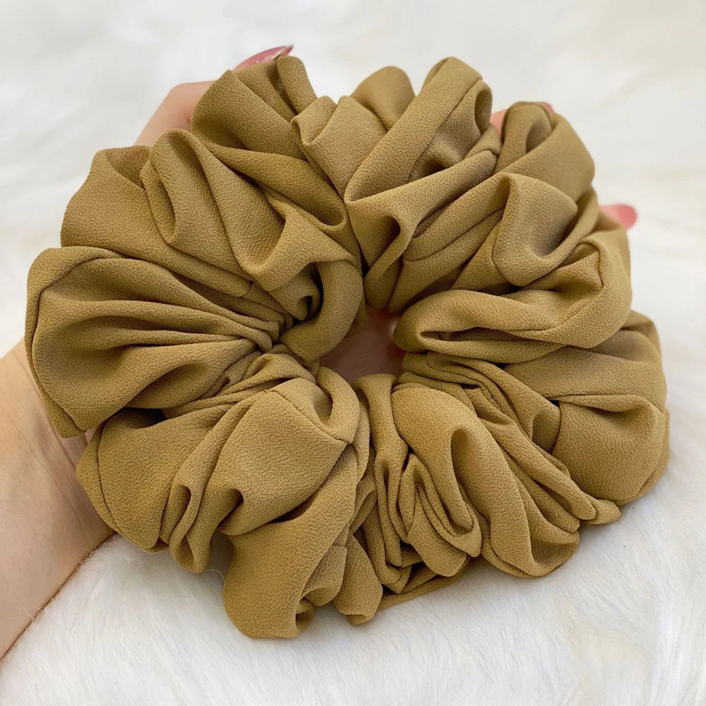 Elastics Chiffon Hair Band Solid Color Big Circle Scrunchies for Women Girl Ponytail Holder Hair Rope Hairband Hair Accessoires