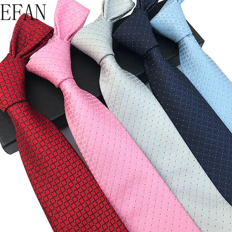 New Design Paisley Plaid Jacquard Woven Silk Mens Ties Neck Tie 8cm Striped Ties for Men Business Suit Business Wedding Party