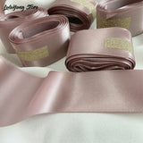 25 38mm 5Meters High Quality Single Face Satin Ribbon Gold Pink Ribbons For Party Wedding Decoration Bridal Rose White Gift Wide