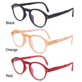 Fashion Design Blue Light Blocking Reading Glasses Men Women Folding Round Frame  Presbyopic Eyeglasses with Case  +1.0~4.0