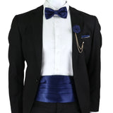 New Fashion Mens Cummerbund Bow Tie Brooch Set Black Red Blue   Waist Seal For Formal Tuxedo Business Suit Dinner Accessories