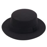 2021 New kids Classic Solid Color Felt Fedoras for boy Artificial Wool Blend Jazz Cap Wide Brim Simple Church Derby Flat Top Hat