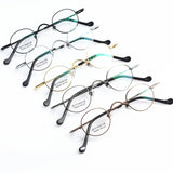 Titanium Glasses Super Small Oval Full Rim Eyeglass Frames Men Women Optical Prescription Lightweight Earwear