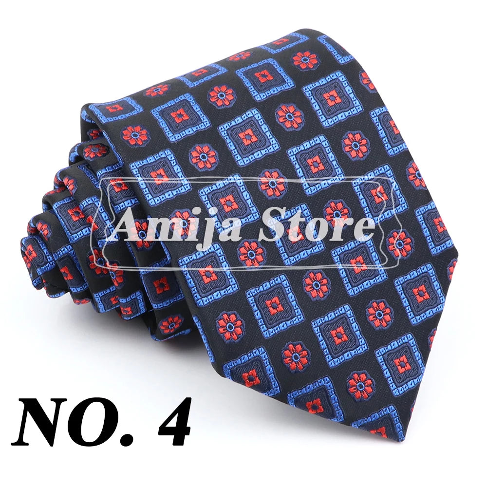 New Men's Formal Tie Striped Blue Gray Necktie 8cm Wide Tie Gift For Man Office Wedding Party Cravat Man Accessories Daily Wear