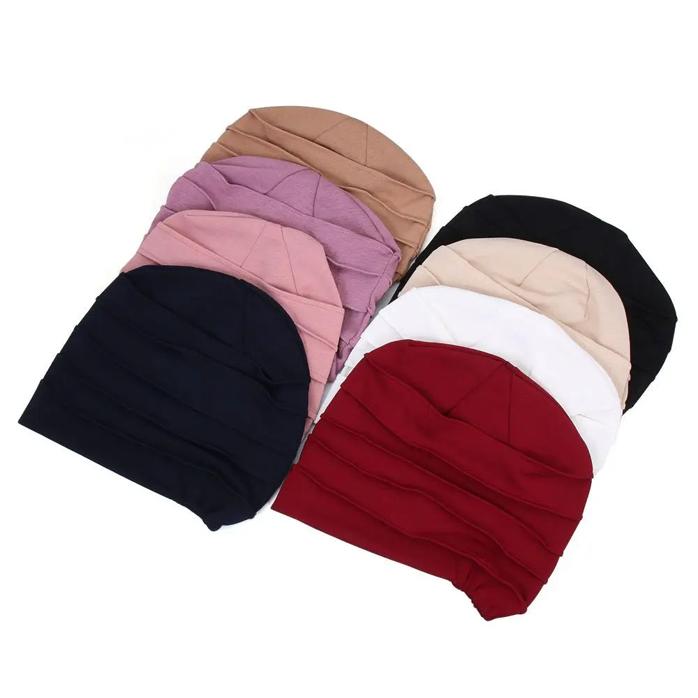 Cotton Winter Warm Sleep Caps Beanies Women Turban Hat Head Wrap Chemo Hat Muslim Hijabs