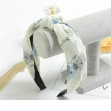 Women Elegant Top Knot Headband Print Dot Hairbands Girls Striped Plaid Flower Hair Hoop Fashion Hair Accessories FG0320