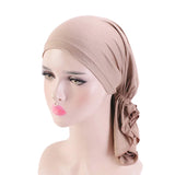 New Muslim Bamboo Pre-Tied Scarf Ladies Chemo Cap Women Turban Hat Headwear Headscarf Wrap Cancer Bandanas Hair Accessories