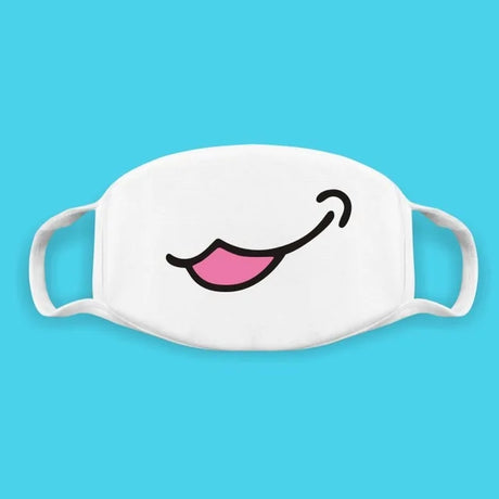 Super Cute Expression Smile Breathable Mouth Face Mask For Korean Black Kpop Unisex Kawaii Face Mouth Muffle Mask Cotton Anime