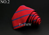 New Men's Tie Classic Stripe 7cm Jacquard Red Blue Green Necktie Daily Wear Cravat Wedding Party Dress Accessories Gift For Man