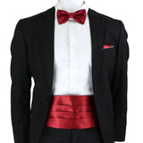 New Fashion Mens Cummerbund Bow Tie Brooch Set Black Red Blue   Waist Seal For Formal Tuxedo Business Suit Dinner Accessories
