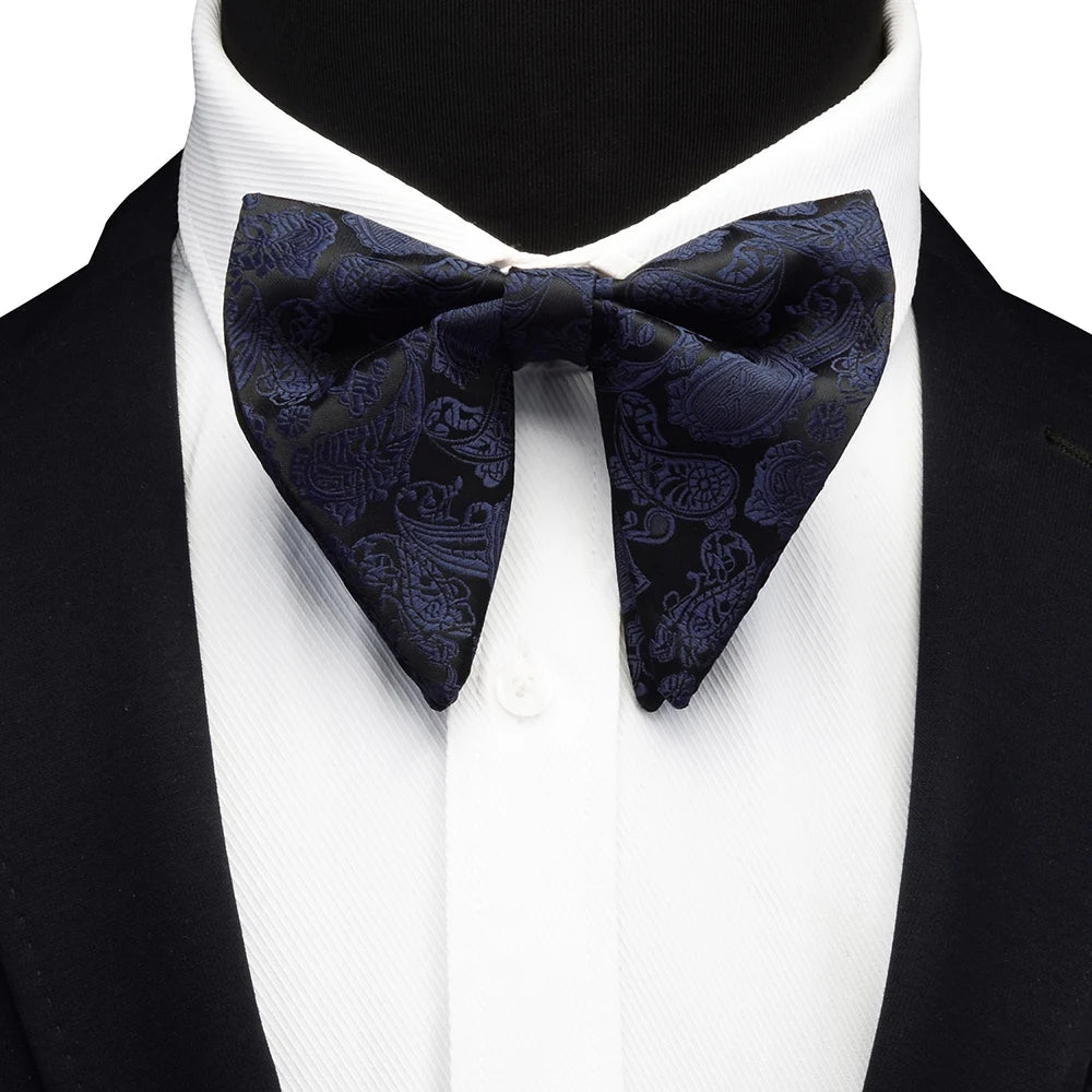 GUSLESON Fashion Paisley Bow Tie For Men Women Classic Big Bowtie For Party Wedding Bowknot Adult Mens Bowties Cravats Red Tie