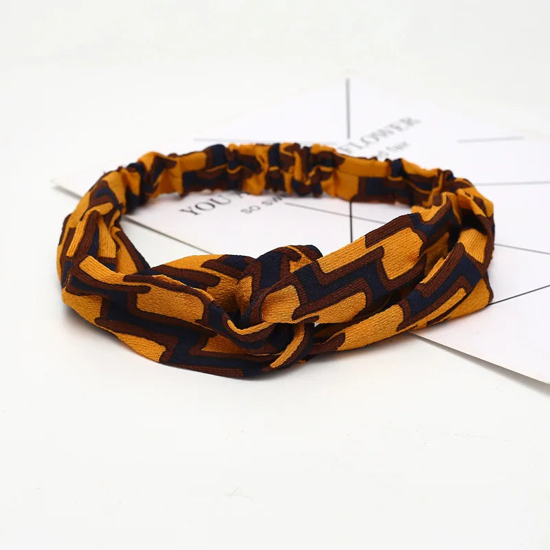 2020 Fashion Bohemian Headband Print Hairbands For Women Girls Vintage Cross Knot Turban Bandanas Headwear Hair Accessories