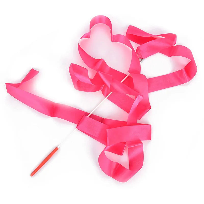 Gym Ribbons Dance Ribbon Rhythmic Art Gymnastic Ballet Streamer Twirling Rod Stick For Gym Training Professional