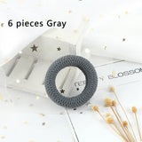 6Pcs/Lot Solid Color Basic Rubber Bands Simple High Elastic Hairband Girls Headwear Headband Fashion Women Gum Hair Accessories