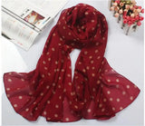 1PC Lovely Fashion Women Soft Cotton Lady Comfortable Long Neck Large Scarf Shawl Voile Stole Dot Warm Scarves Gift Hot