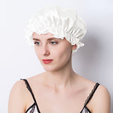 Large 100 Silk Sleeping Cap For Women Hair Bonnets Head Cover Hair Loss Hats Luxury Silk Bonnets Night Hair Wrap Mulberry Silk
