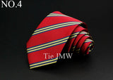 New Men's Tie Classic Stripe 7cm Jacquard Red Blue Green Necktie Daily Wear Cravat Wedding Party Dress Accessories Gift For Man