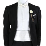 New Fashion Mens Cummerbund Bow Tie Brooch Set Black Red Blue   Waist Seal For Formal Tuxedo Business Suit Dinner Accessories