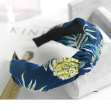 Women Elegant Top Knot Headband Print Dot Hairbands Girls Striped Plaid Flower Hair Hoop Fashion Hair Accessories FG0320