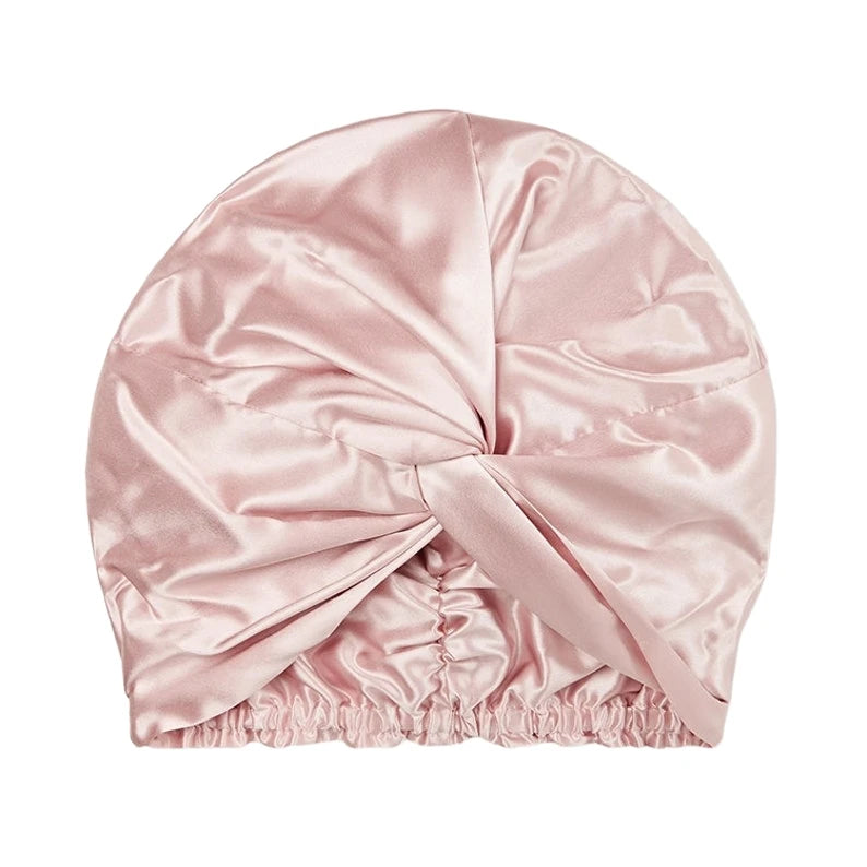 100 Mulberry Silk Turban Bonnets For Women Twisted Sleeping Night Cap 19 Momme Pure Silk Hair Wrap Cap For Curly Ladies Headwrap