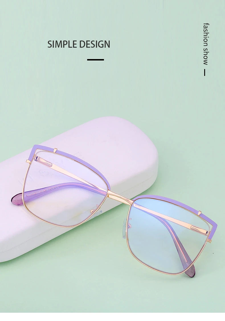 Blue Light Blocking Glasses Frame New Eyewear Prescription Female Eyeglasses Optical Women Spectacles UV400 Anti-Reflective