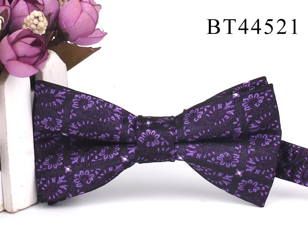 New Floral Men Bow Tie Claret Classic Bowtie For Men Flower Bow Ties For Business Wedding Butterfly Cravats Adult Suits Bowties