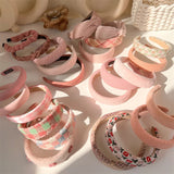2022 Gentle Pink Womans Hairbands Girl Sweet Plush Wide Side Sponge Headband Hair Hoop Fashion Simple Solid Color Hair Accessory