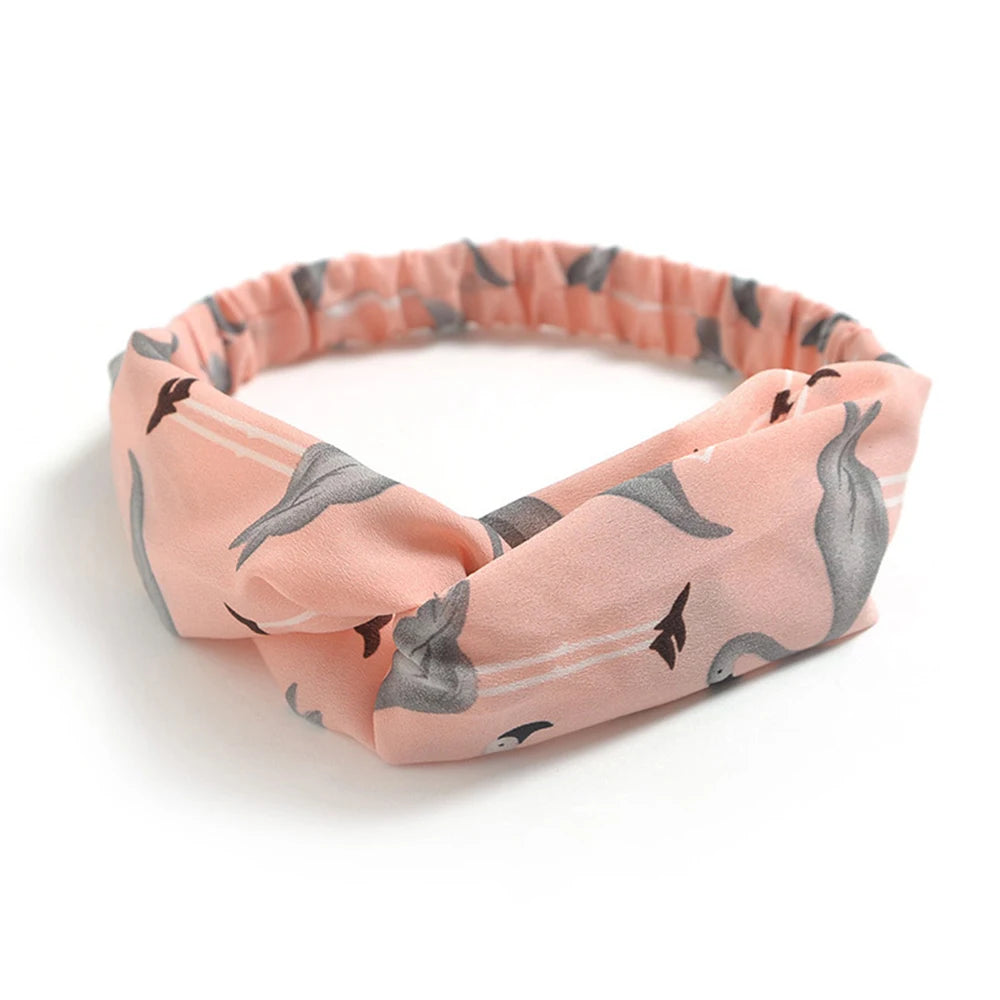 Korean Style Summer Lovely Hairband Women Hair Accessories Turban Twist Cross Headwrap Girl Floral Elastic Knotted Headwear