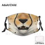 Cheetah Face Funny Print Reusable Pm2.5 Filter Face Mask Cheetah Cat Spotted Spots Spotty Feline Face Animal Anthro Furry Mask